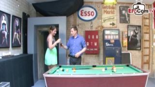 German curvy big tits slut fuck on billiard table