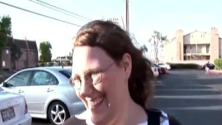 Fat street chick in glasses sucks big dick 2