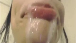 Squirting SPIT Out of Her THROAT with Dildo